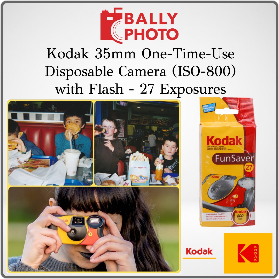 2 X Kodak FunSaver Flash 27 Exp.(IS0 800) One Time Use Disposable Camera