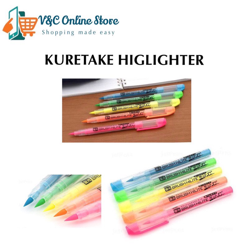 Kuretake Brush High-Lite Quick C+ Highlighter Pen - Light Blue