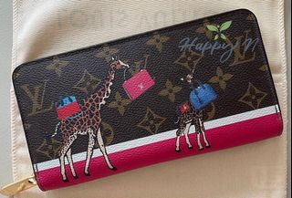 Louis Vuitton Multicolor Christmas Animation Giraffe Zippy Wallet