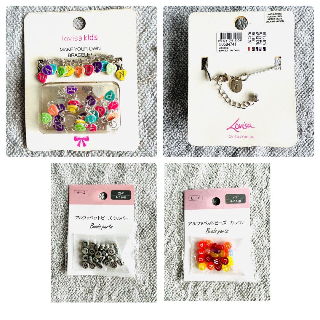 LOVISA Make Your Own Bracelet Kit & 2 Additional Sets of Alphabet Beads