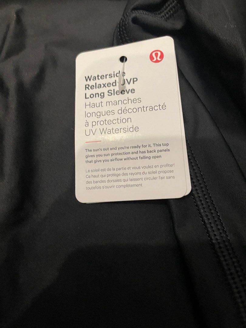 Lululemon Waterside Relaxed 滑水衣UV Protection Long Sleeve black size M wake  surf , 男裝, 運動服裝- Carousell