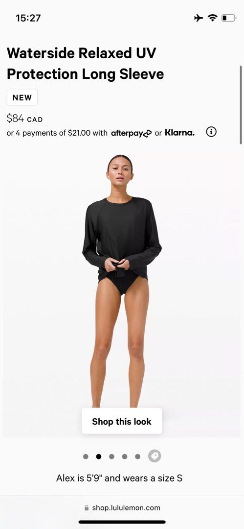 Lululemon Waterside Relaxed 滑水衣UV Protection Long Sleeve black size M wake  surf , 男裝, 運動服裝- Carousell