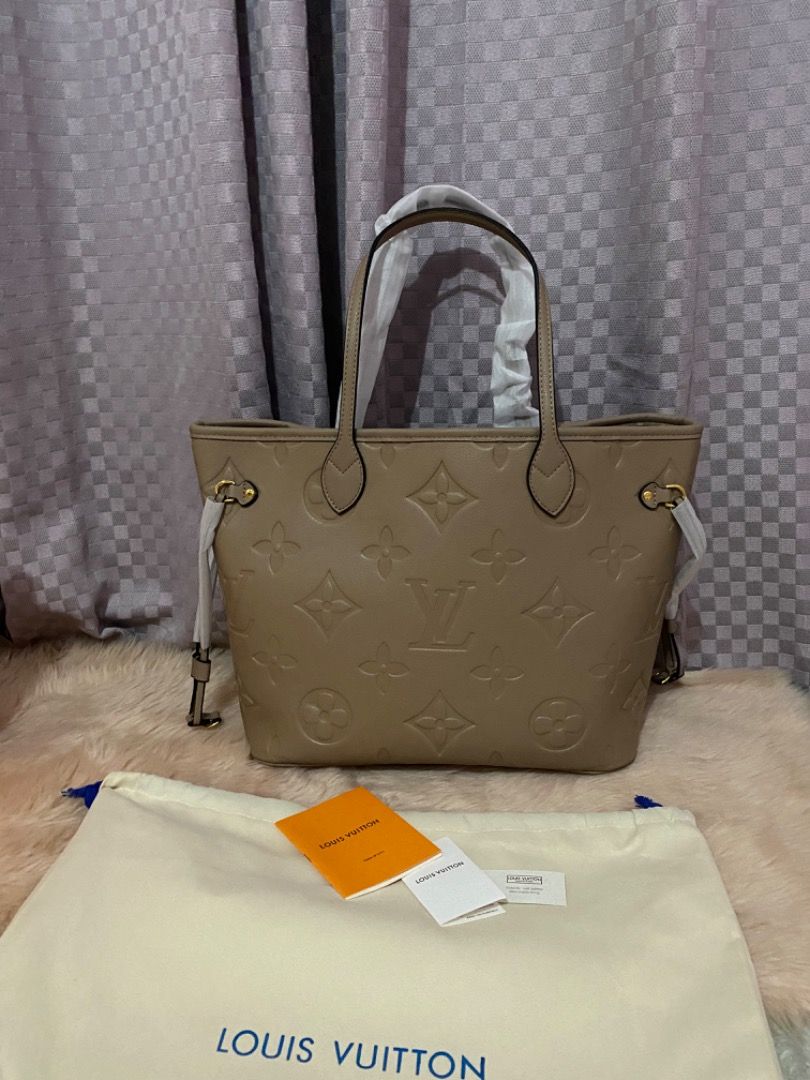 LV Neverfull Monogram Empreinte Leather top notch (Category: Luxury Bags & Wallets) located in Quezon City. Submitted by katy2424 (Listing ID 1218599098, Image 1). Description: LV Neverfull Monogram Empreinte Leather in MM medium size 🥰 Still negotiable!.