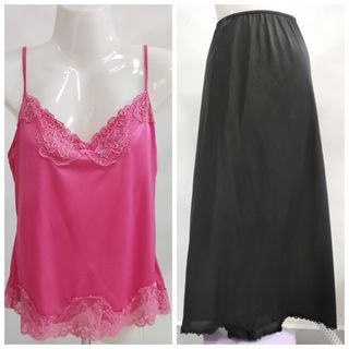(m) Camisole with Midi nylon skirt