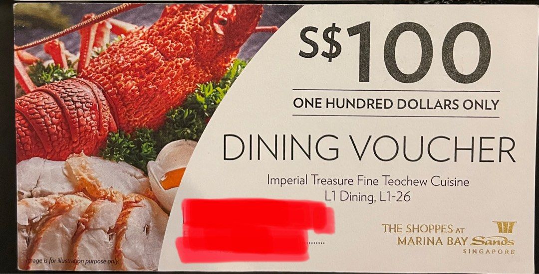 MBS Imperial Treasure Dining Voucher, Tickets & Vouchers, Vouchers on