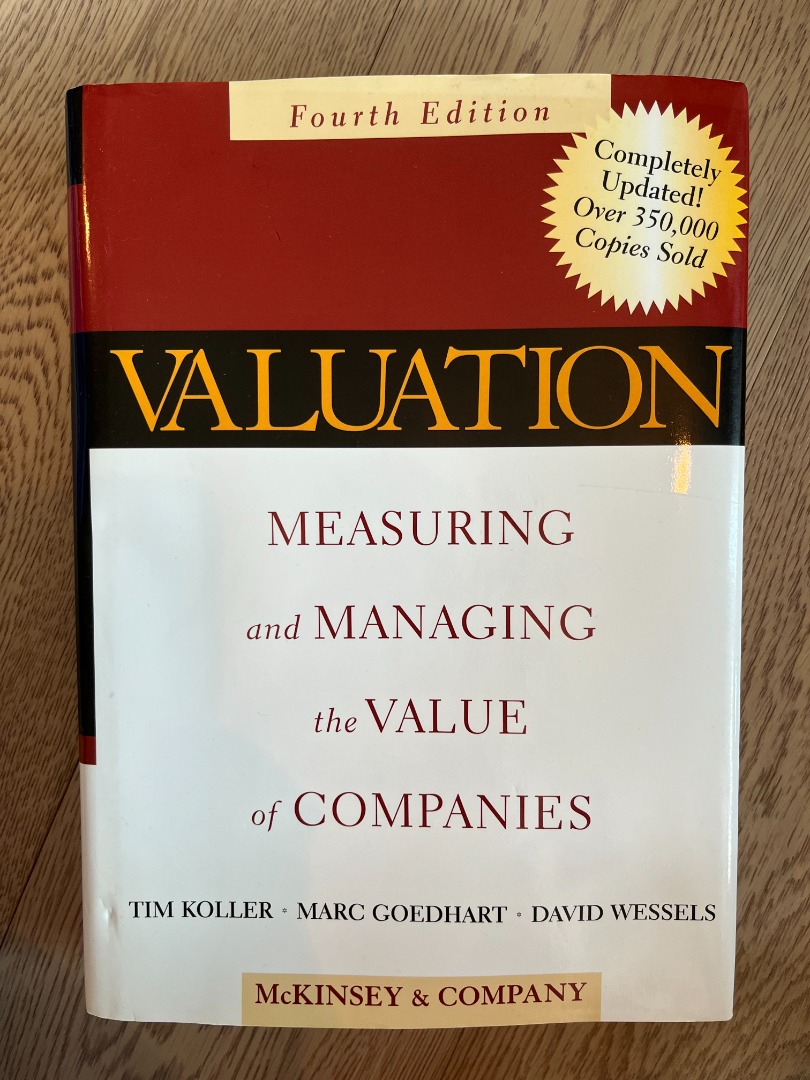 McKinsey Valuation and Managing the Value of Companies book, 興趣及遊戲, 書本