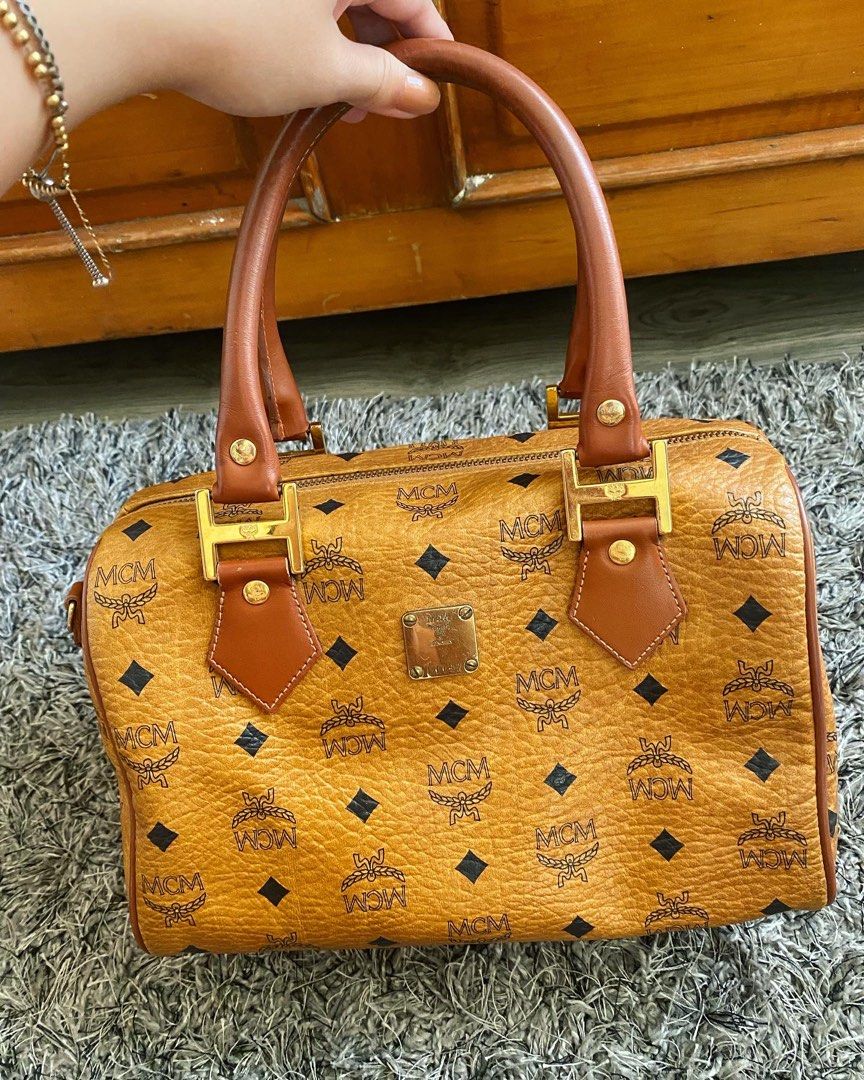 MCM in Visetos Mini Boston (Category: Luxury Bags & Wallets) located in Manila. Submitted by msbelleph (Listing ID 1218668744, Image 3). Description: MCM in Visetos Mini Boston Super nice in actual❤️ 2 compartments inside Comes with free twilly😘 Low ballers will not be entertained. Please be reasonable when haggling :) ▪️Meet up at Sun Mall Welcome Rotonda and SM San Lazaro only ▪️Grab Express or Lalamove ▪️Ships nationwide via LBC- COD/COP acce