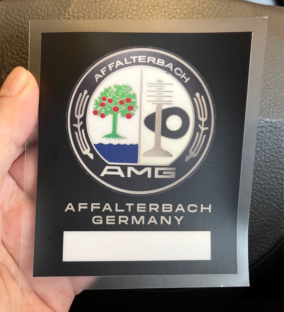 Mercedes AMG Static Cling Car Decals . Abt 90 x 110 mm . Free Normal