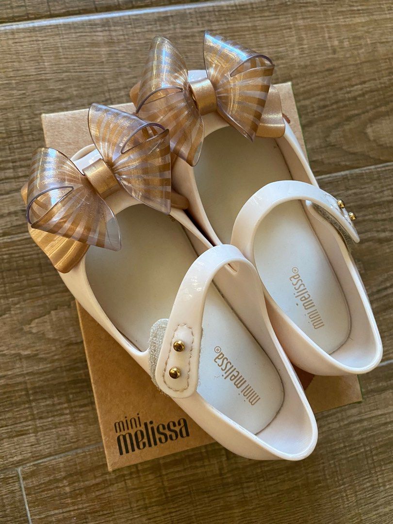 Mini melissa store gold sandals