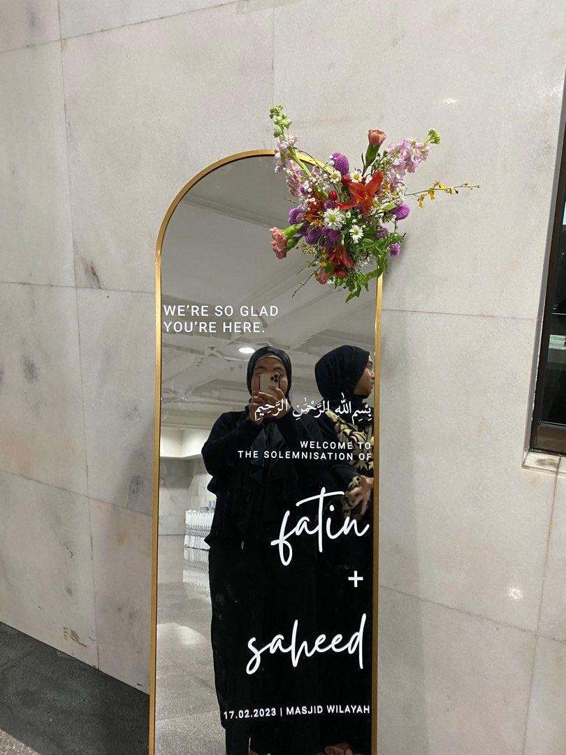 [RENT] Mirror / Wedding Signboard, Furniture & Home Living, Home Decor