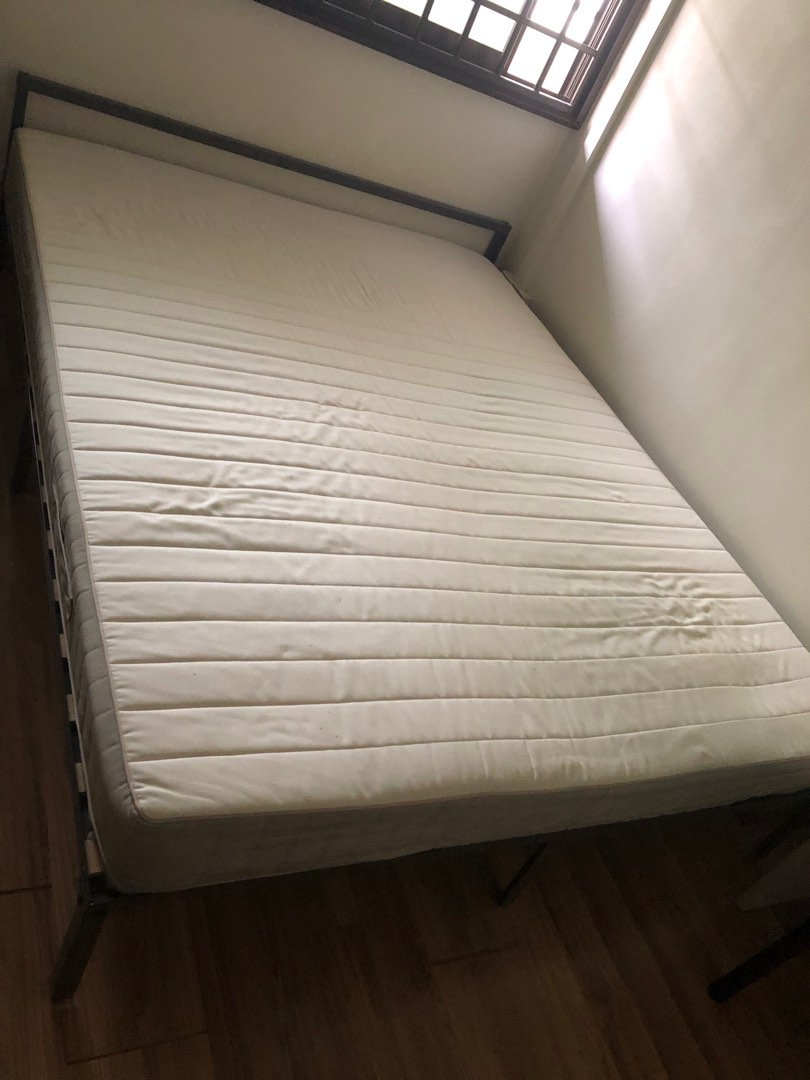 Moving out sale! Two Queen IKEA mattresses and bed, Furniture & Home