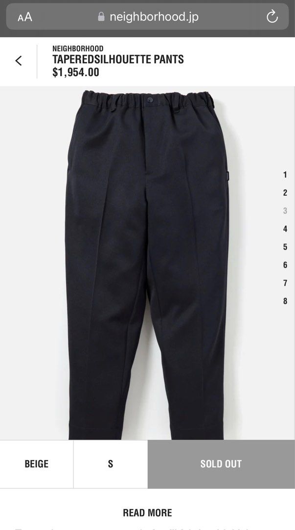 Neighborhood 23SS Tapered Silhouette Pants, 男裝, 褲＆半截裙, 長褲