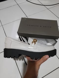 NEW! Charles & Keith White Loafers (Size 38)