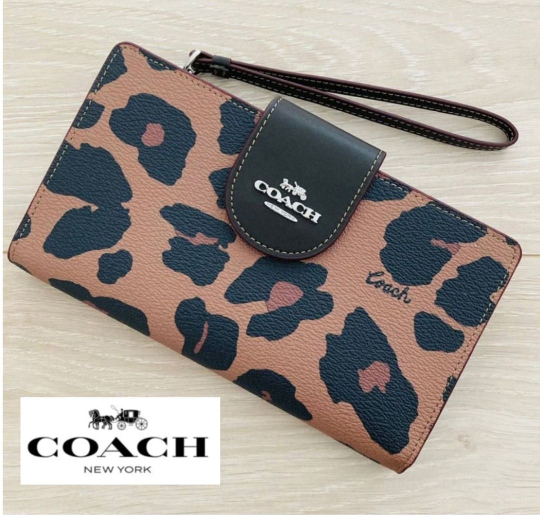 Coach leopard print wallet store