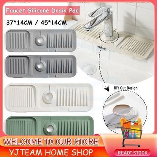 NEW Silicone Faucet Splash Catcher Mat Sink Storage Mats Non-slip DIY Slope Drain Pad Countertop Protector