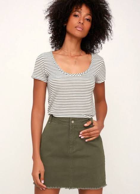 Olive Army Green Mini Skirt