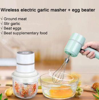 ortable Handheld Mixer Electric Hand Blender Egg Beater Garlic