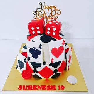 Casino-Playing-Card-Theme-Birthday-Cake - Customized Cakes
