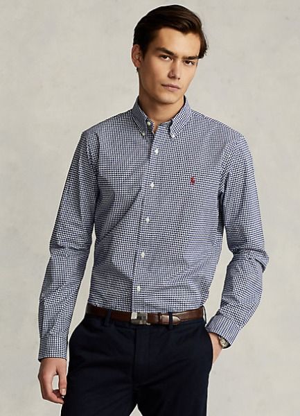 Polo ralph lauren slim clearance fit gingham poplin shirt