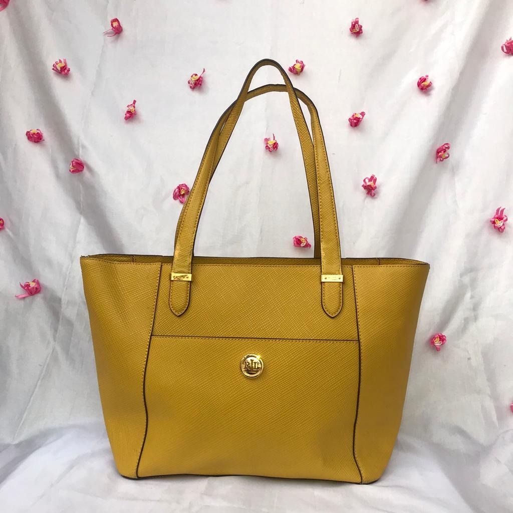 POLO RALPH LAUREN RLL Authentic Tote Bag Tas Wanita Branded Kulit Asli Ukuran Besar Fafa Preloved Store