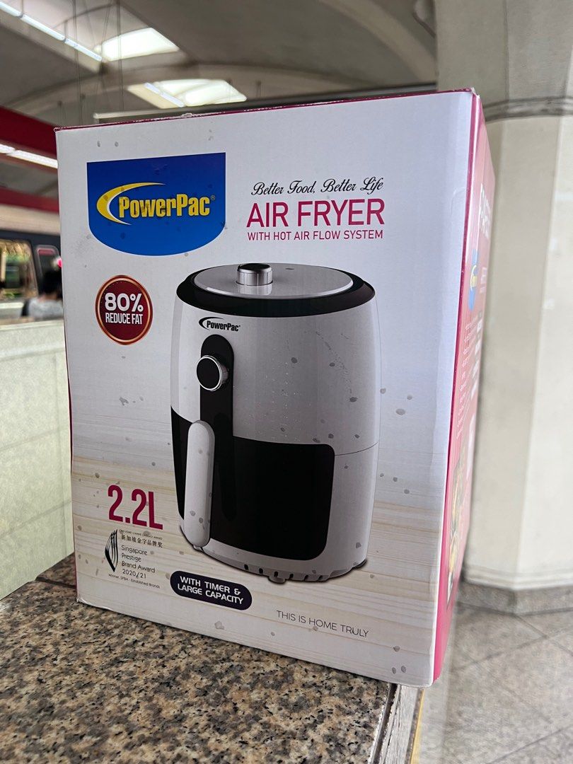 PowerPac Air Fryer 2.2L with hot air flow system (PPAF636), TV & Home Appliances, Kitchen