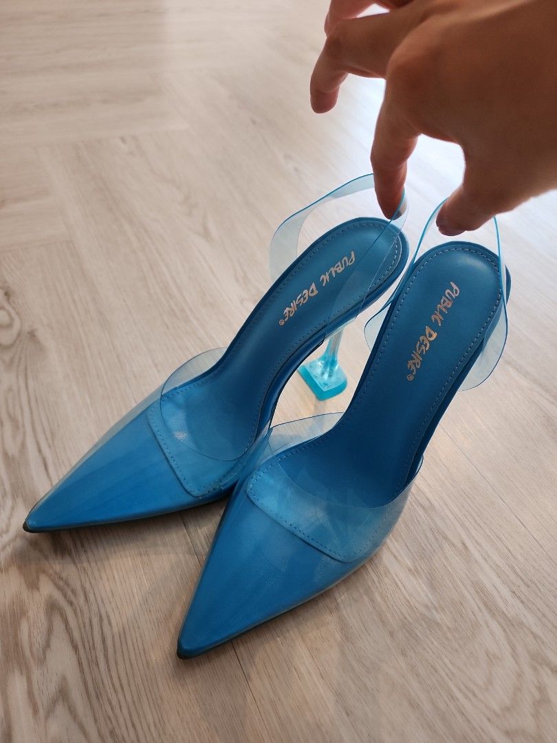 Blue pvc heels on sale