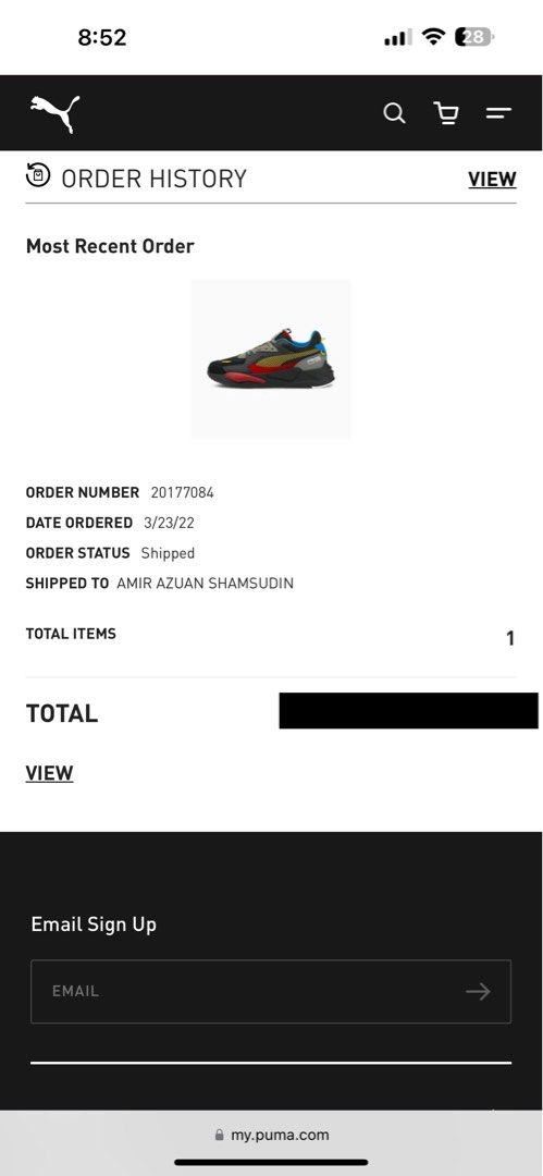 Puma deals order status