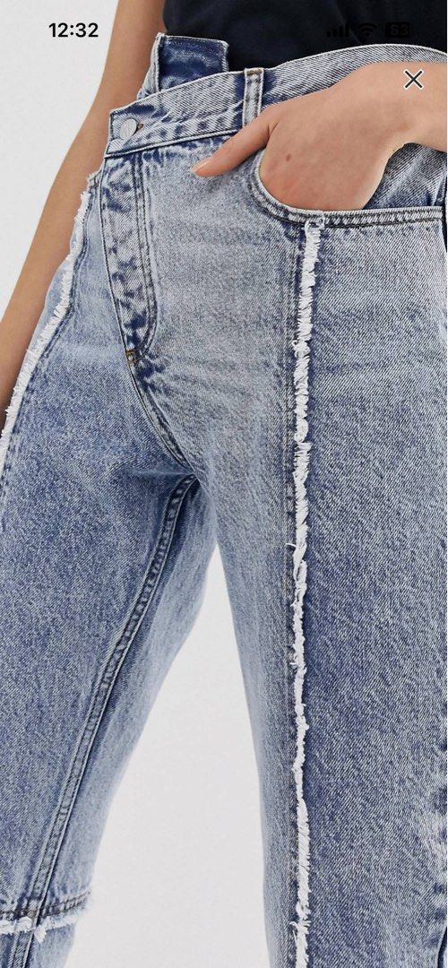 Reclaimed Vintage Asymmetrical Jeans, Women's Fashion, Bottoms, Jeans &  Leggings on Carousell