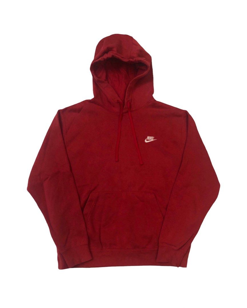 Red nike fleece store hoodie