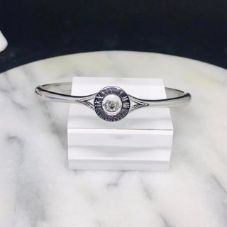 Roman numeral dancing diamond crystal bangle made with Swarovski elements - silver #1229
