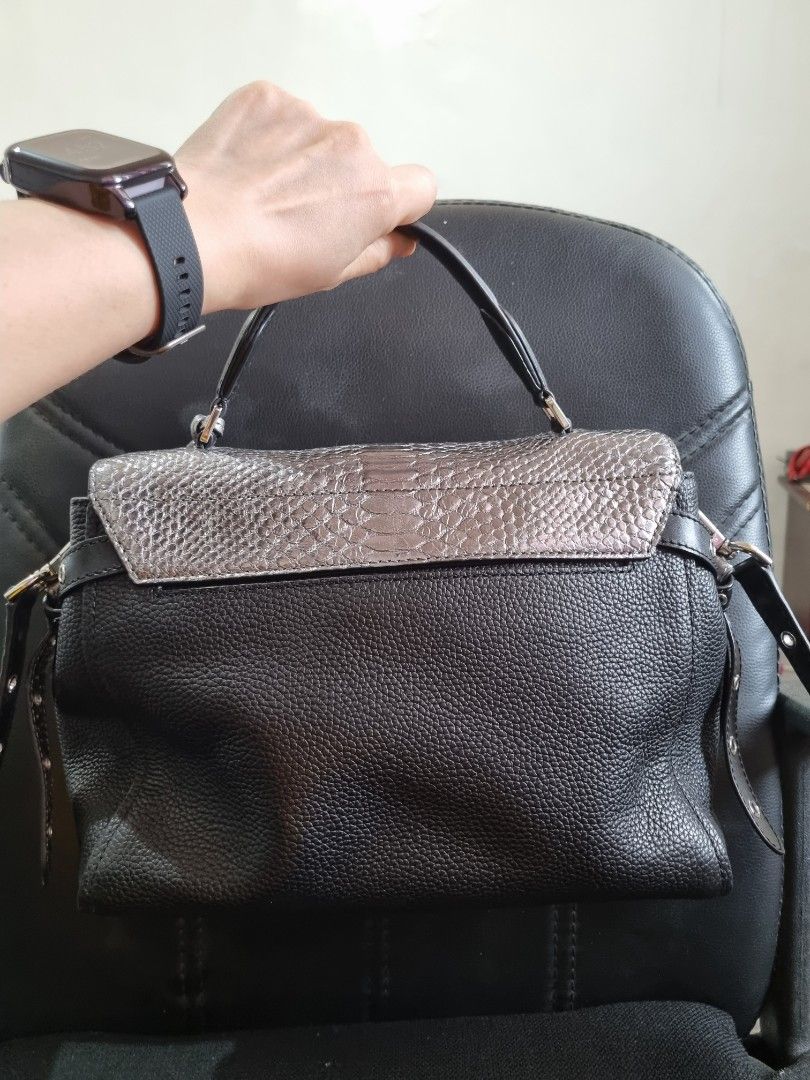 Michael Kors Bristol Studded Gray Leather Messenger Satchel Bag  eBay