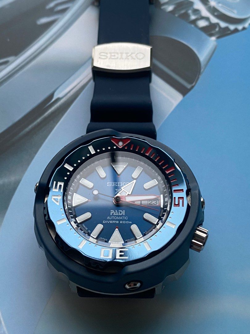 Seiko 4R36 05V0 Padi tuna diver 200 m 扇貝精工精工錶精工表潛水錶, 男裝, 手錶及配件, 手錶-  Carousell