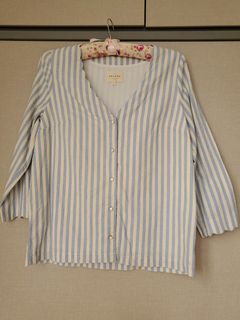 Sezane blue striped blouse