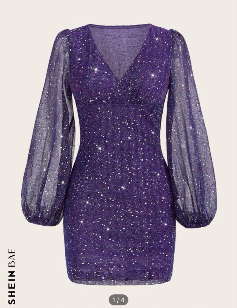Purple sequin hotsell dress
