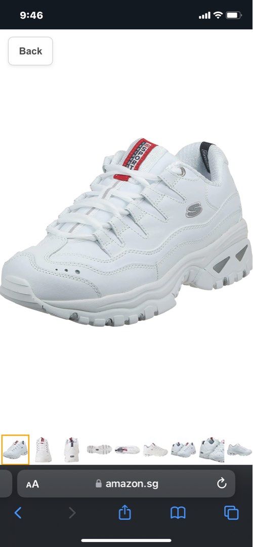 White sales chunky skechers