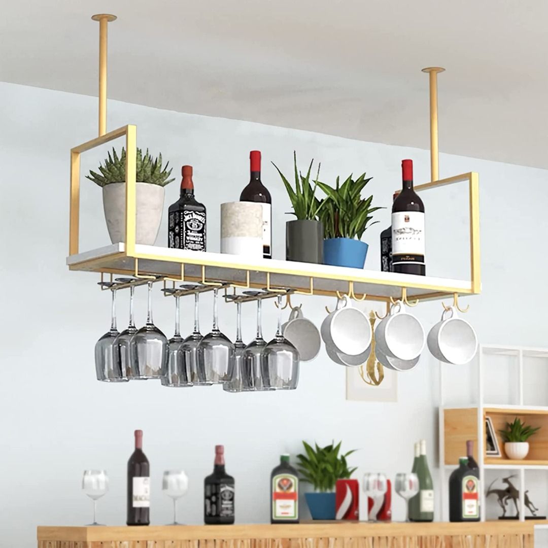 Ceiling Hanging Shelf Hanging Wine Glass Rack Small Wine Rack With