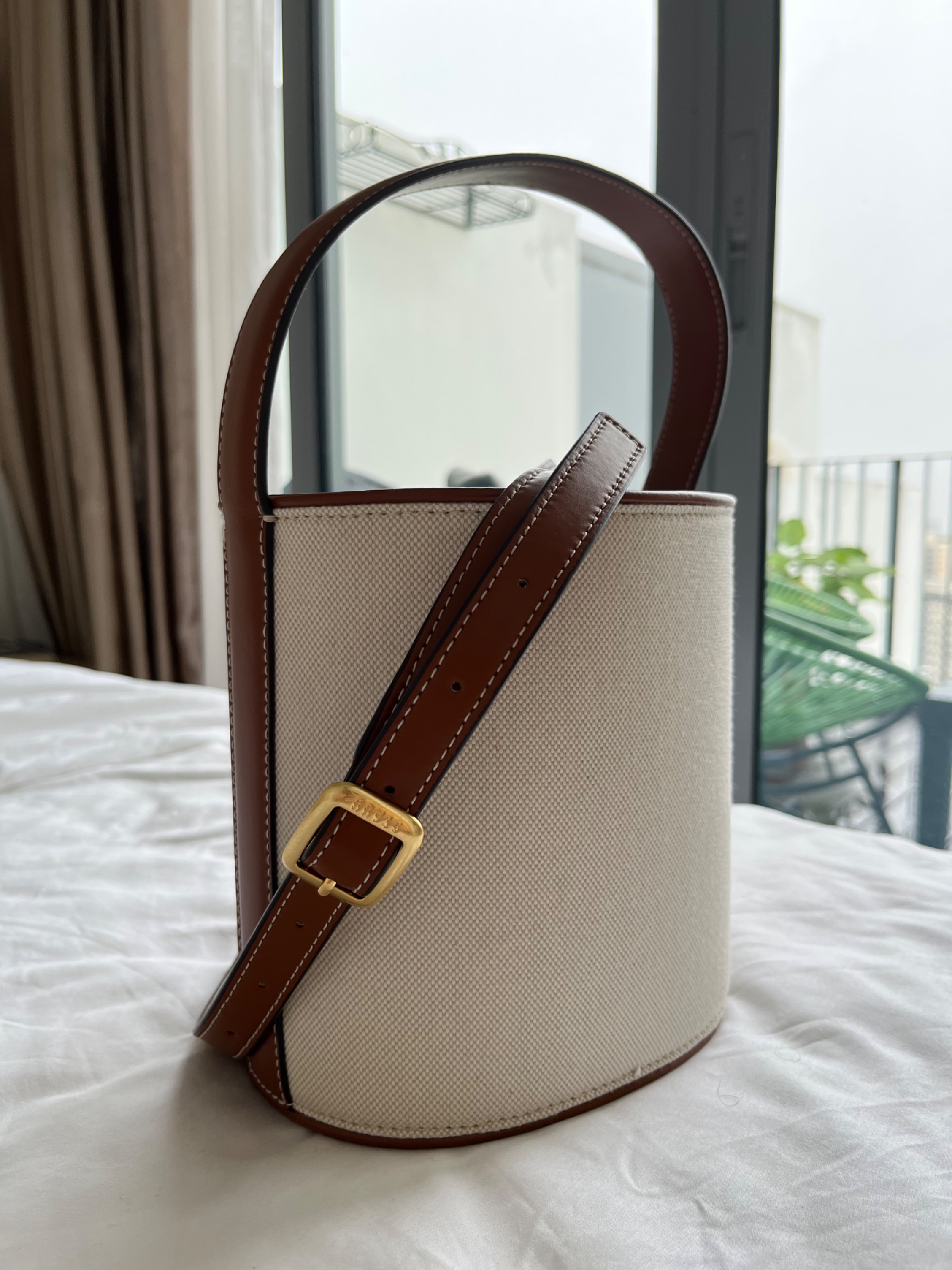 Staud mini bissett discount leather bucket bag