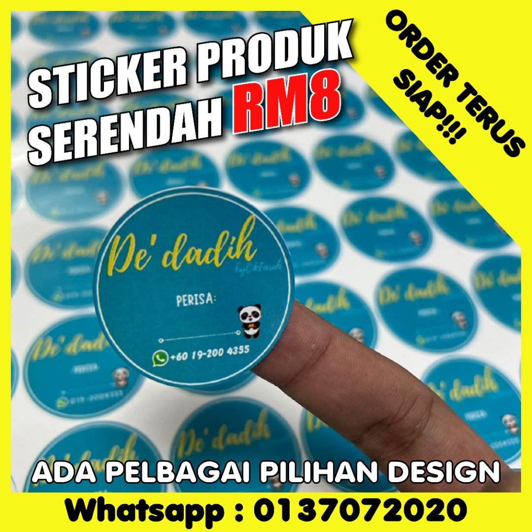 STICKER LABEL MURAH FREE DESIGN, Everything Else, Others on Carousell