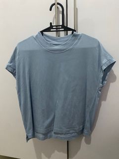 Studio Mon Lapin Mock Neck Light Blue Top