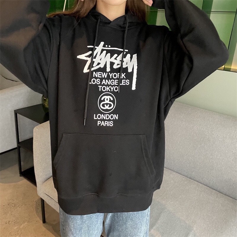 Stussy world Tour Hoodie 世界巡回套頭連帽衛衣, 男裝, 上身及套裝