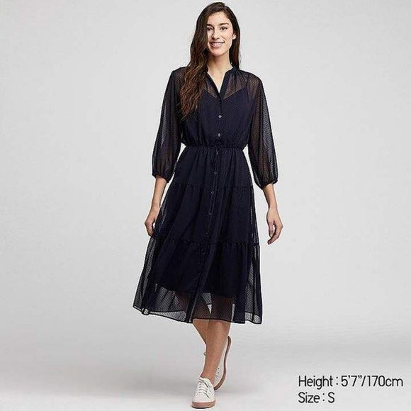 Uniqlo chiffon new arrivals dress