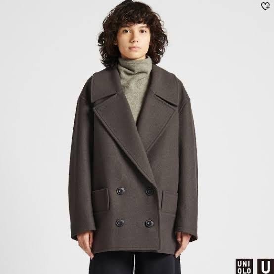 Uniqlo U Women Wool Blend Pea Coat Medium Women s Fashion Coats