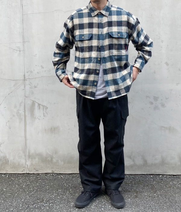 UNIQUE｜二手美品 DESCENDANT DCDT 20AW VANING CHECK LS SHIRT 重磅法蘭絨格紋襯衫