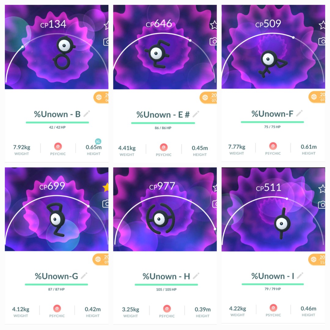 Shiny UNOWN A, B, E, H, I, N, O, P, R, S, T, U, Y (SUPER RARE)- Pokemon Go