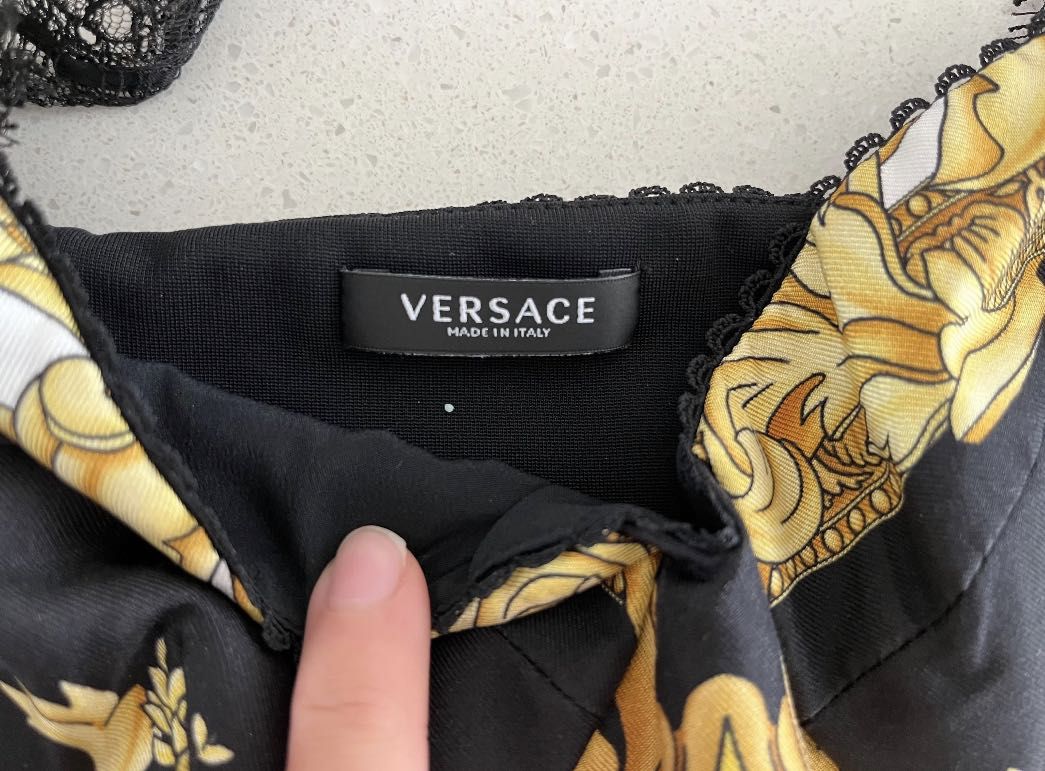 Versace Black Medusa Renaissance Lace Bralette Versace