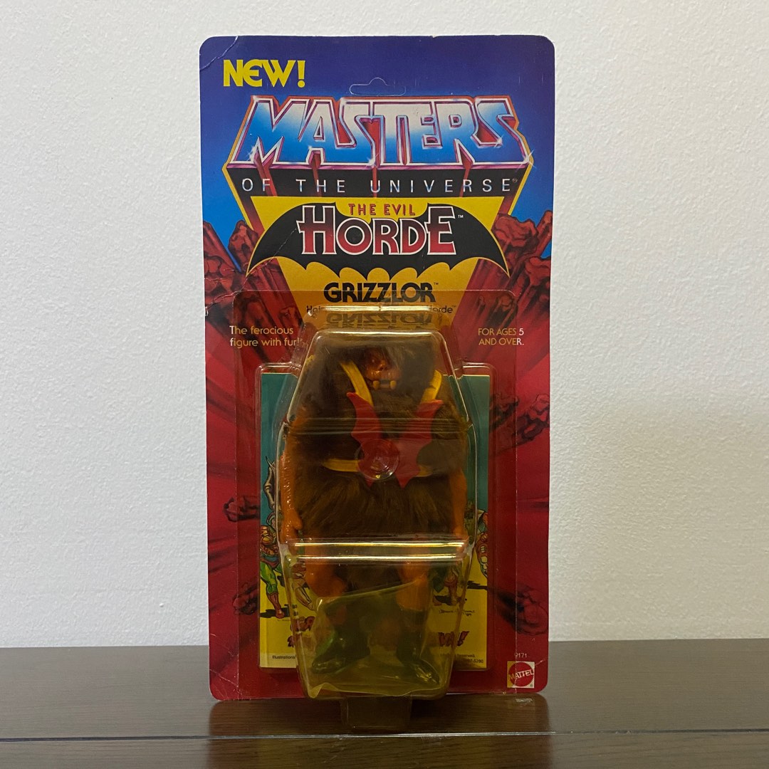 Figurine MOTU Vintage GRIZZLOR - MOC Euro Card - Masters Universe - Mattel 1984 - NEUF