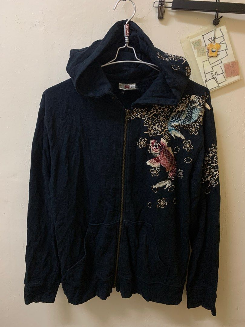 Vintage Y2k Lucky Brand Embroidered Zip-Up Hoodie