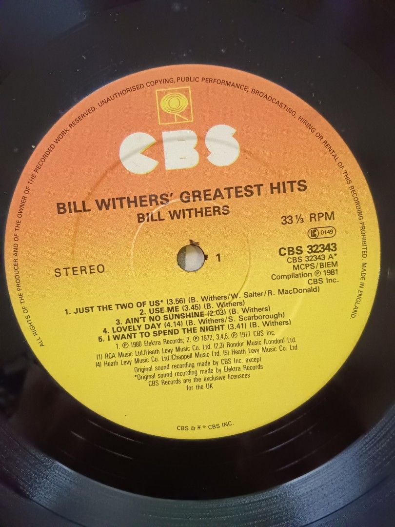 Bill Withers Greatest Hits (Walmart Exclusive Yellow Vinyl) - R&B / Soul LP  (Sony) 