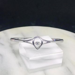Water Drop dancing diamond crystal bangle made with Swarovski elements - silver #8429
