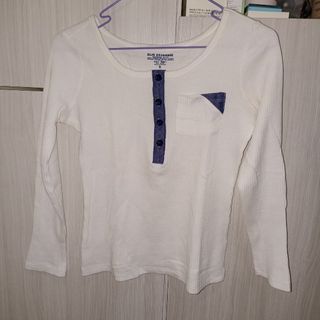 White Long Sleeve Knit Waffled Top